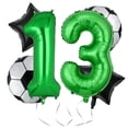 thumbnail image 1 of Globos de fútbol hzqruqh 32 pulgadas verde decoración de 13.º cumpleaños, 1 of 7