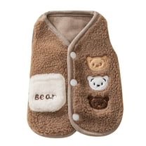Pet's Clothes Christmas Cat Autumn And Winter Warm Fleece Coat For Cat Cute Bear Puppy Vest