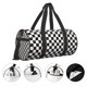thumbnail image 3 of Fotbe Black and White Checkerboard Bolsa Deportiva de Lona Plegable con Estampado, Bolsa de Gimnasio con Bolsillo Seco/Húmedo, Bolsa de Viaje Ultraligera de Gran Capacidad, 3 of 6