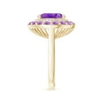 thumbnail image 3 of ANGARA Natural 4.3 Ct. Amethyst with Diamond Halo Ring in 14K Yellow Gold for Women (Ring Size: 3.5), 3 of 9
