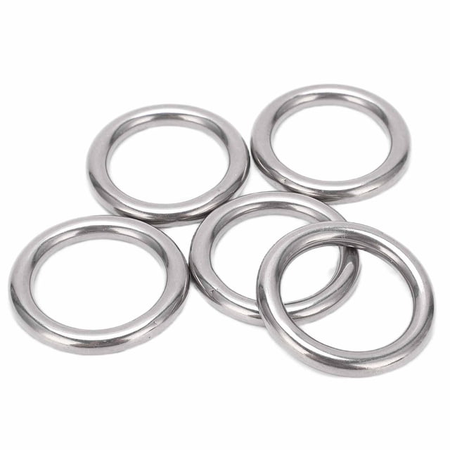 5Pcs Boat Round Rings, Stainless Steel 304 Seamless Welded Hanging Ring for Hammock Yoga