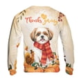 thumbnail image 2 of Happy Thanksgiving Shih Tzu with Turkey Pumpkins Autumn Vibes All Over Print 3D Sweatshirt Unisex Merch Lion Dog Lover Gifts - 12018, 2 of 6