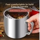 thumbnail image 5 of Tazas de Acero Inoxidable 304 Taza de Té de Diseño de Media Luna con Separador de Escoria, Taza de Filtro Verde de Alto Valor para la Cerveza, Manija Ergonómica Laminada de Labio de 4.92x3.35x3.35In, 5 of 8
