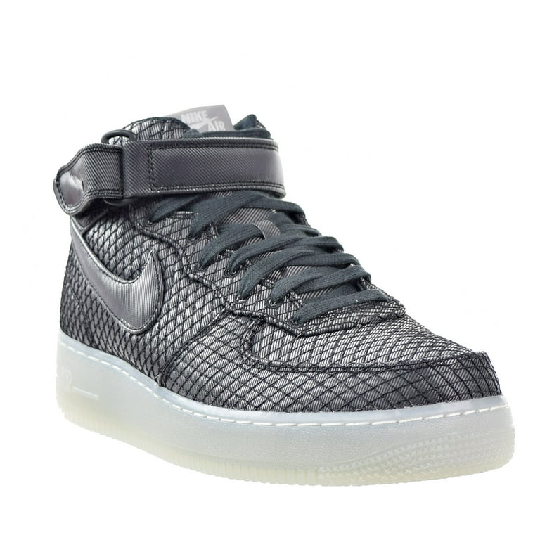 Nike Air Force 1 07 Mid LV8 Men's Shoe Black/White/Metallic Silver  804609-005 
