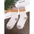 thumbnail image 5 of Deago 4 Pairs Mens Fuzzy Fluffy Slipper Socks, Winter Warm Thick Soft Cozy Cabin Stocking Sleep Plush Fleece House Socks (Camel), 5 of 6