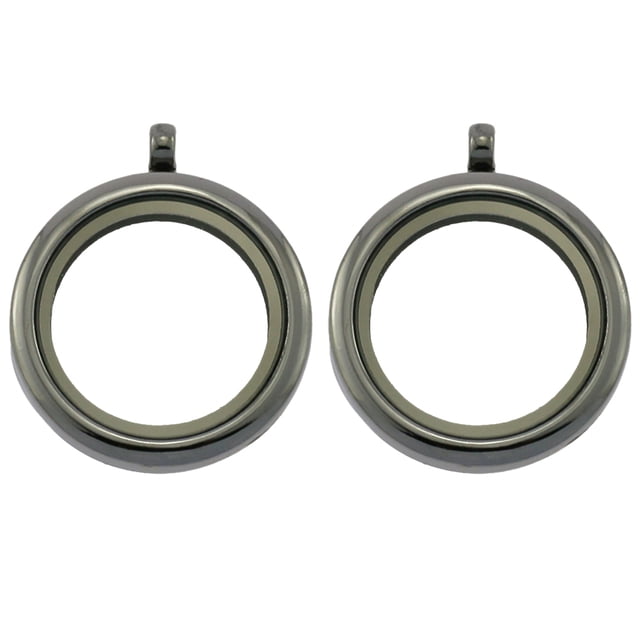 2 piezas de collar DIY de aleación de vidrio, accesorios para collar, caja de fotos divertida, colgante redondo para mujer (negro)