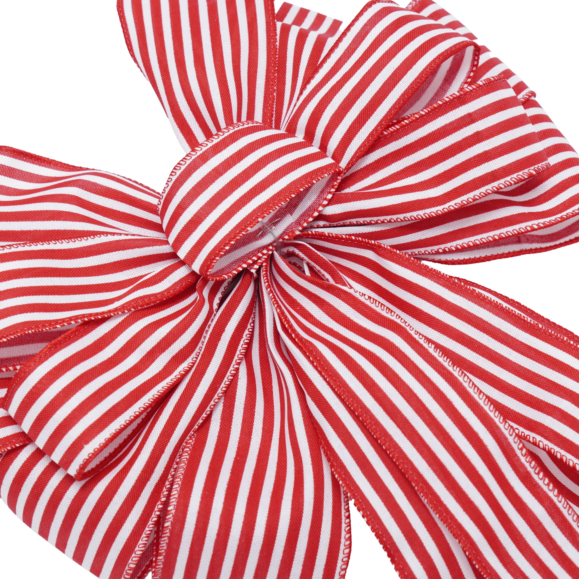 Red and White Striped Decorative Christmas Bow, 30", by Holiday Time