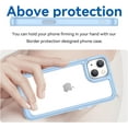 thumbnail image 2 of Case for iPhone 14 Case Slim Dropproof [Defend from Drop/Scratch/Slip/Fingerprint] Clear Acrylic Hard Back Soft TPU Bumper Hybrid Phone Cover for iPhone 14-Blue, 2 of 8