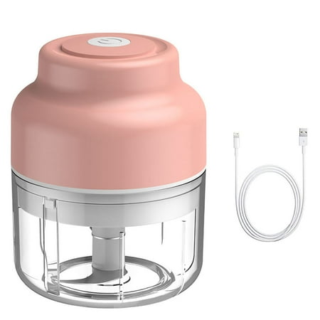 

TureClos Vegetable Chopper USB Electric Garlic Mincer Wireless Rechargeable Kitchen Grinder D2 100ml Pink