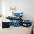 thumbnail image 4 of Erosebridal Hunting Deer Bear Bedding Sets Full Size,Vintage Lodge Cabin Bed in a Bag Full size,Rustic Decoration,Blue,Reversible,Breathable,7-Piece, 4 of 5