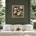 thumbnail image 4 of Framed Canvas Print Vintage Floral Wall Art Antique Botanical Decorative for Living Room Bedroom - 16"x16" WHITE, 4 of 8