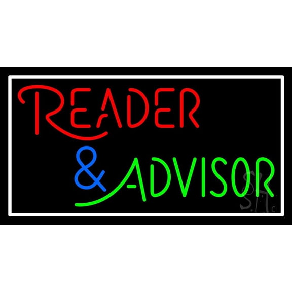 Red Reader And Green Advisor LED Neon Sign 13" Tall x 24" Wide - inches Black Square Cut Acrylic Backing, with Dimmer - Bright and Premium built indoor LED Neon Sign for Storefront.