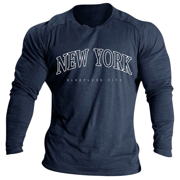 Men's T Shirt Casual Raglan Long Sleeve Tee with Letter Print for Everyday Streetwear and Comfortable Daily Wear