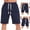 Navy, variant on Jophufed Men's Pants Loose Shorts Summer Casual Plus Size Drawstring Sweatpants