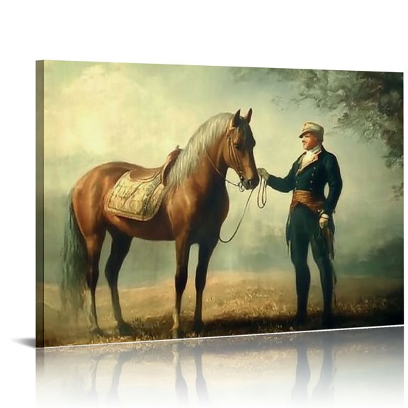 Shadudu QqLAdy And Pie-O-My Horse Canvas Wall Art Modern Home Living Room Office Bedroom Decor 36x24in