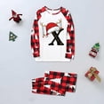 thumbnail image 2 of Odeerbi Christmas Pajamas for Family Holiday Long Sleeve Initial Name Family Christmas Pajamas Matching Sets Mom Printed Home Wear Two-Piece Sleepwear Xmas Family Matching PJs Set Red, 2 of 7