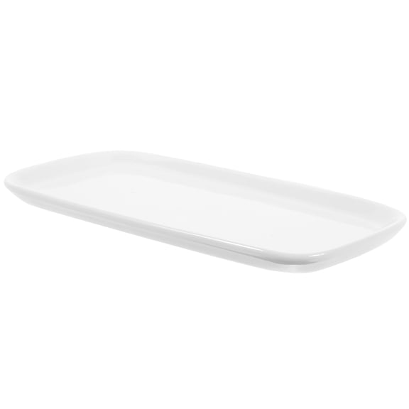 RENACLIPY White Ceramic Dish Organizer Tray for Desktop, Bathroom, Holder and Trinket Storage