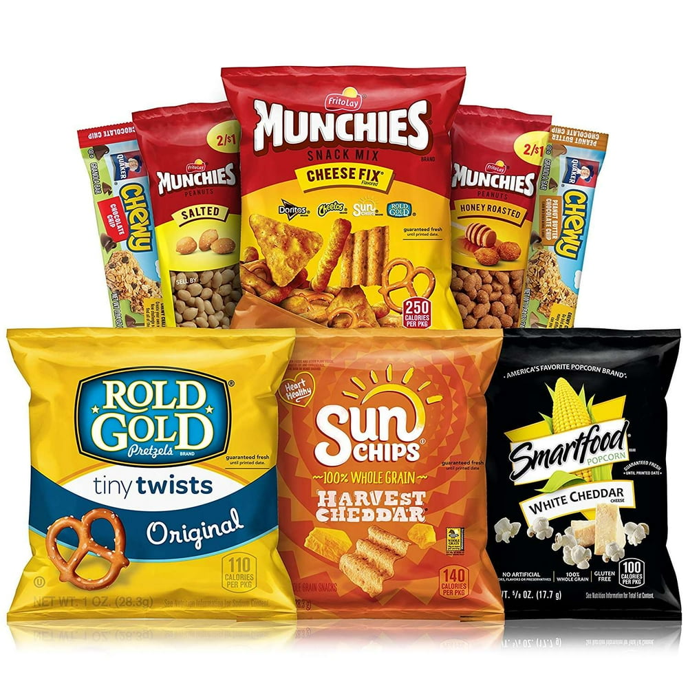 Office Mix Snack Box, Variety Box of Oatmeal, Nuts, Pita Chips, Bars, And More, 40 Count