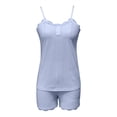 thumbnail image 3 of yunLCZ Womens Nightgowns Womens Pajama Sets Ribbed Knit Sleepwear Set 2 Piece Lace Button Shorts Pj Set Comfy Loungewear Pajamas Sets Sleepwear, 3 of 4