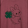 thumbnail image 3 of Instant Message - Bunny And Clover - Women's Lightweight French Terry Long Sleeve Shirt, 3 of 6