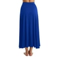 thumbnail image 3 of Yartina Women's Retro High Waist Swing Dance Asymmetric Maxi Long Skirt Blue L, 3 of 6