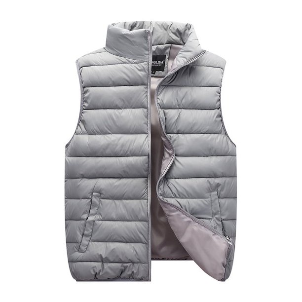 Chaleco de otoño e invierno para hombre, abrigo acolchado de algodón con cuello alto, chaleco de talla grande, chaqueta, chaleco de algodón con plumón, chaleco