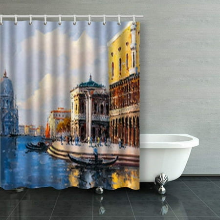 Bsdhome Oil Painting Venice Italy Shower Curtains Bathroom Curtain
