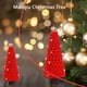 thumbnail image 5 of Mini adornos para árbol de Navidad | Figura de árbol de Navidad artificial de tela de lana con pompones y cascabeles | Adorno de escritorio colorido para el hogar, la oficina o la estantería, 5 of 8
