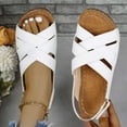 thumbnail image 6 of Xunlbb Clearance, Women's New Summer Plus-size Solid Color Wedge Fish Mouth Platform Sandals, 6 of 9