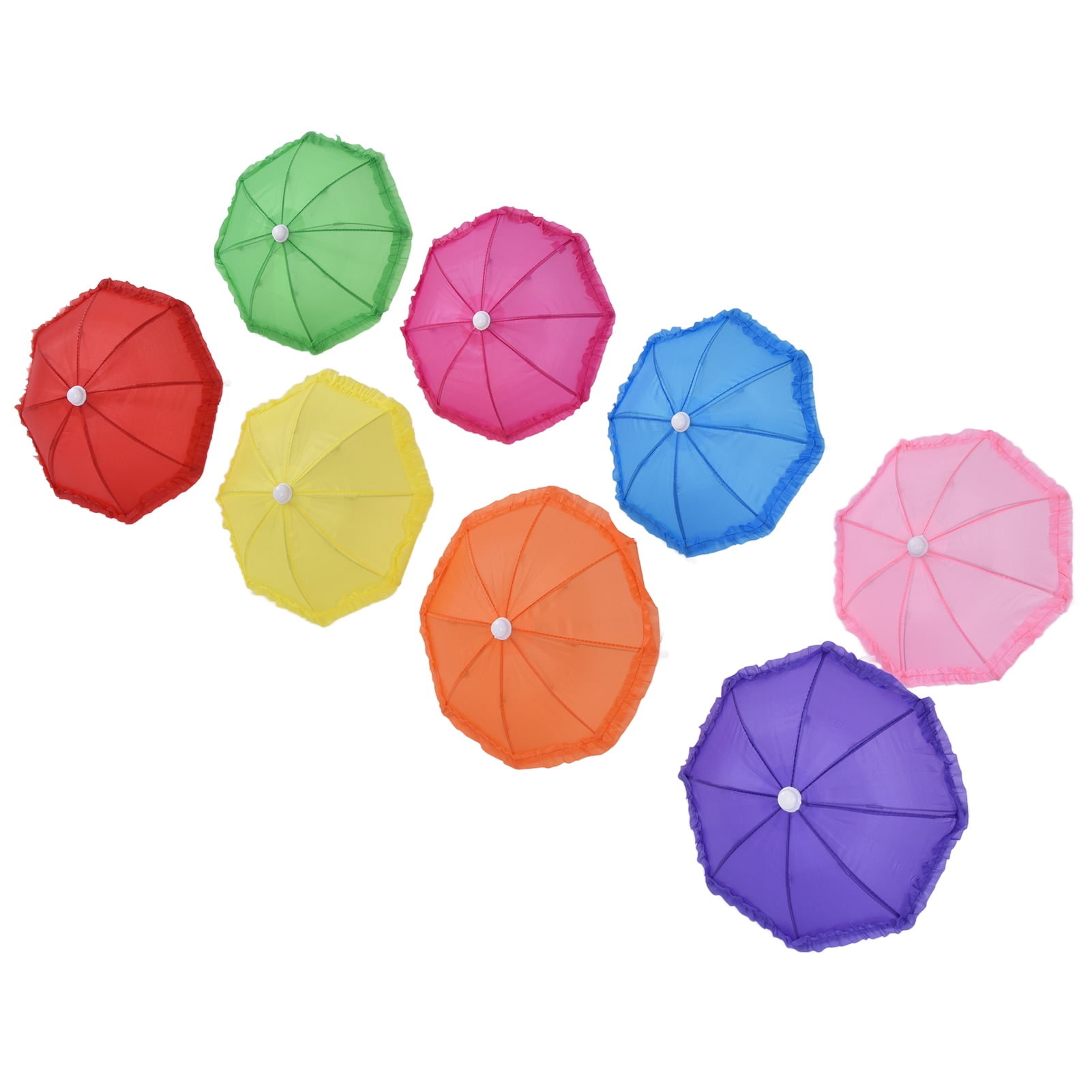 YOUTHINK 8 Pcs Cute Doll Toys Miniature Umbrella Children Umbrella Doll