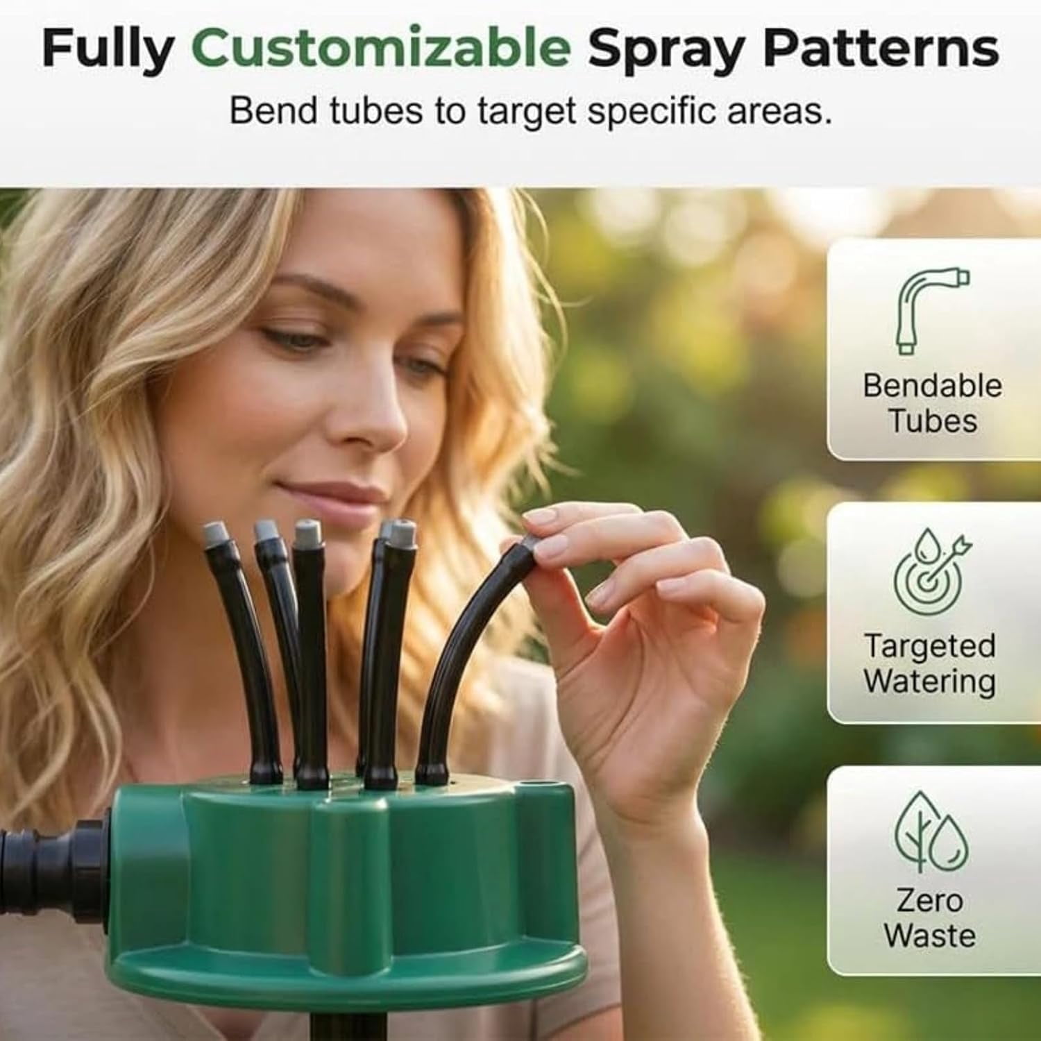 360° Coverage Precision Garden Irrigation Sprinkler, Sprinklers for Yard, Lawn Sprinkler Large Area Coverage, Adjustable Water Saving System with Heavy Duty Spike Base for Grass (2pcs)