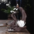 thumbnail image 4 of Soporte de incensario con forma de flor de reflujo, adorno de Buda para decoración del hogar flor blanca, 4 of 8