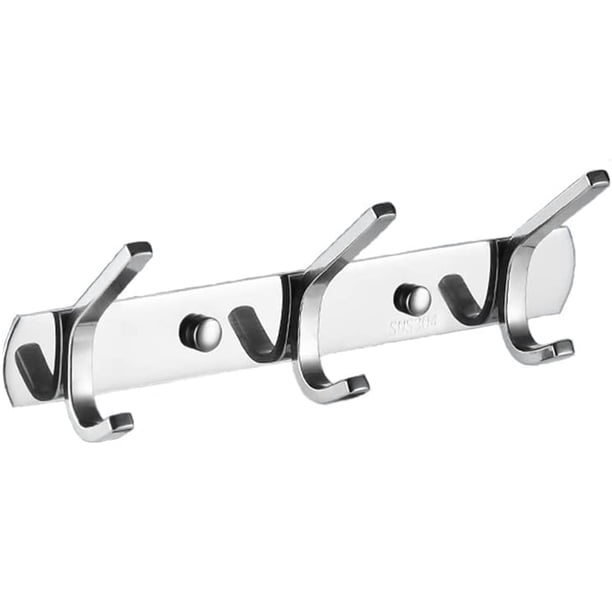Elegante perchero de acero inoxidable, resistente, para montaje en pared, para uso en interiores, modernos ganchos de metal para ropa con un pulido exquisito, accesorios completos incluidos, tapas de