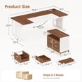 thumbnail image 2 of SEDETA 71" Office Desk with Rolling File Cabinet, L Shaped Desk with Drawers, Large Computer Desk with Power Outlets, CPU Stand, Pegboard and Storage Shelves for Home Office, White & Brown, 2 of 9