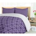 thumbnail image 5 of Ambesonne Traditional Duvet Cover Sets, Eastern Mosaic Floral, 2-King, Violet Dark Purple and White, 5 of 7