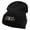 Black, variant on Trident Kraken Embroidered 12 Inch Long Knitted Beanie - White OSFM