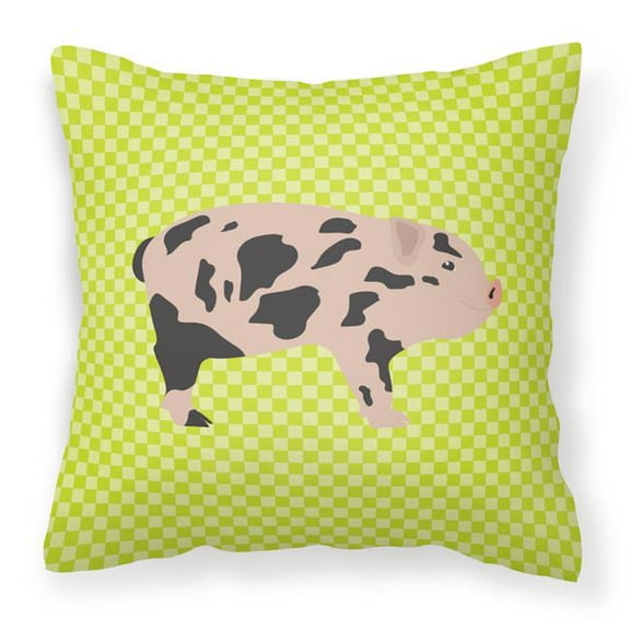 Carolines Treasures BB7761PW1818 Mini Miniature Pig Green Fabric Decorative Pillow, 18 x 18 in.