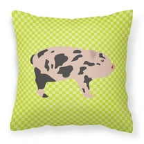 Carolines Treasures BB7761PW1818 Mini Miniature Pig Green Fabric Decorative Pillow, 18 x 18 in.