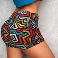thumbnail image 2 of Sikiie Geometry Print Workout Shorts Women Scrunch Butt Gym Shorts Seamless High Waist Tummy Control Yoga Biker Athletic Shorts, 2 of 5