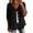 #405-Black, variant on Women's Plus Size Casual Linen Blend Top, V Neck 3/4 Sleeve Solid Color Button Up Blouse, Comfortable Shirt for Everyday Outfits