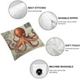 thumbnail image 6 of Acheng Octopus Pillow Cover Retro Coastal Throw Cushion Cover Nautical Decor Rectangular Pillowcase for Couch Sofa  20x20in, 6 of 7