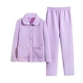 thumbnail image 2 of Uaswgudfs Women's Winter Plush Pajama Set, Cozy Thermal Loungewear, Fluffy Fleece Sleepwear for Women 2-Piece Home Clothes, 2 of 3