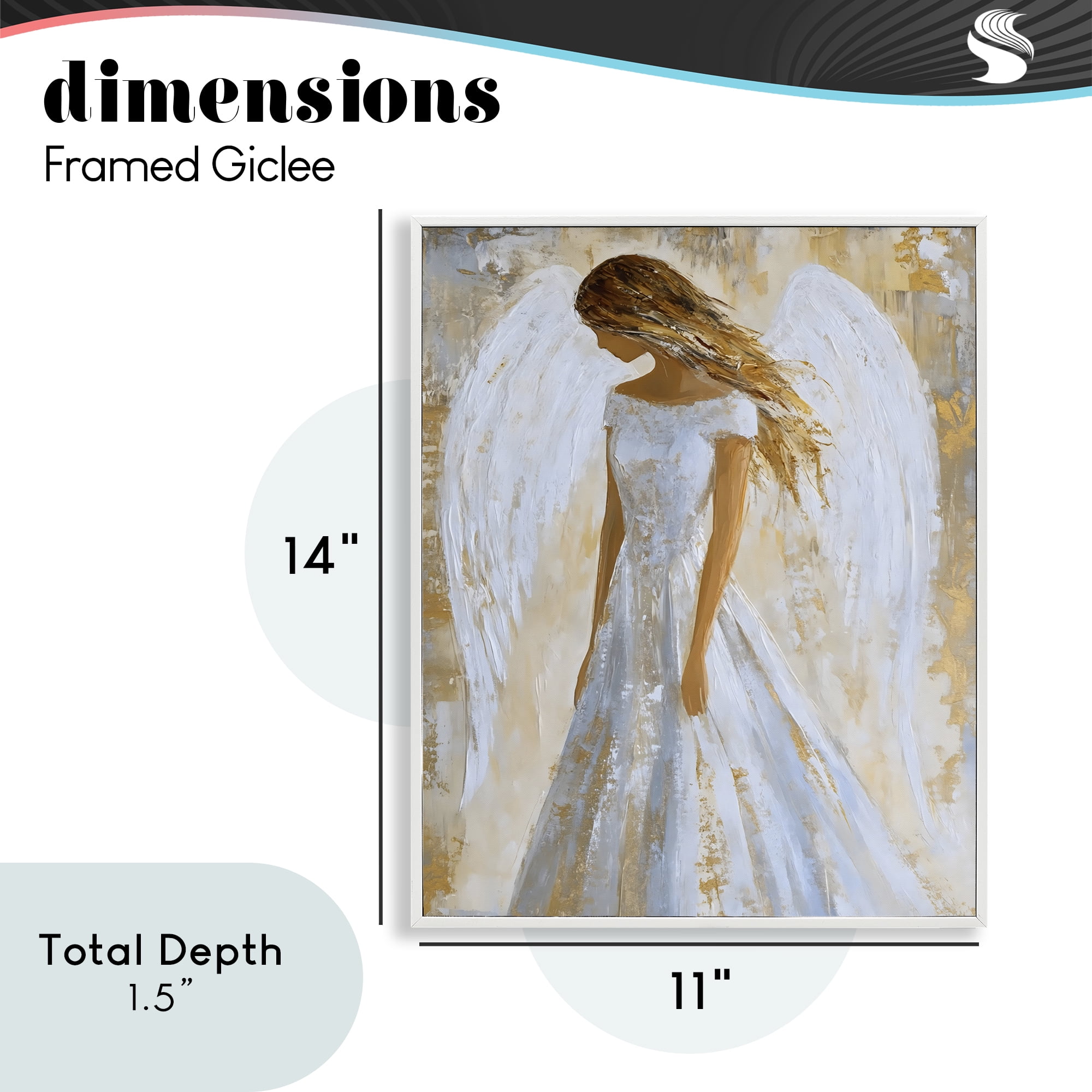 Holy Angel In White White Framed Giclee Art, design by Franklyn Gregory