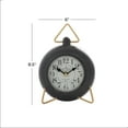 thumbnail image 4 of DecMode 9" Black Metal Clock with Gold Accents, 4 of 8