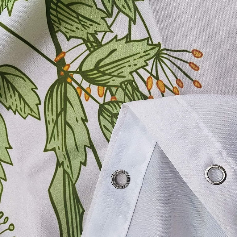 Wildflower Botanical Shower Curtain with Sage Green Leaves photo 4