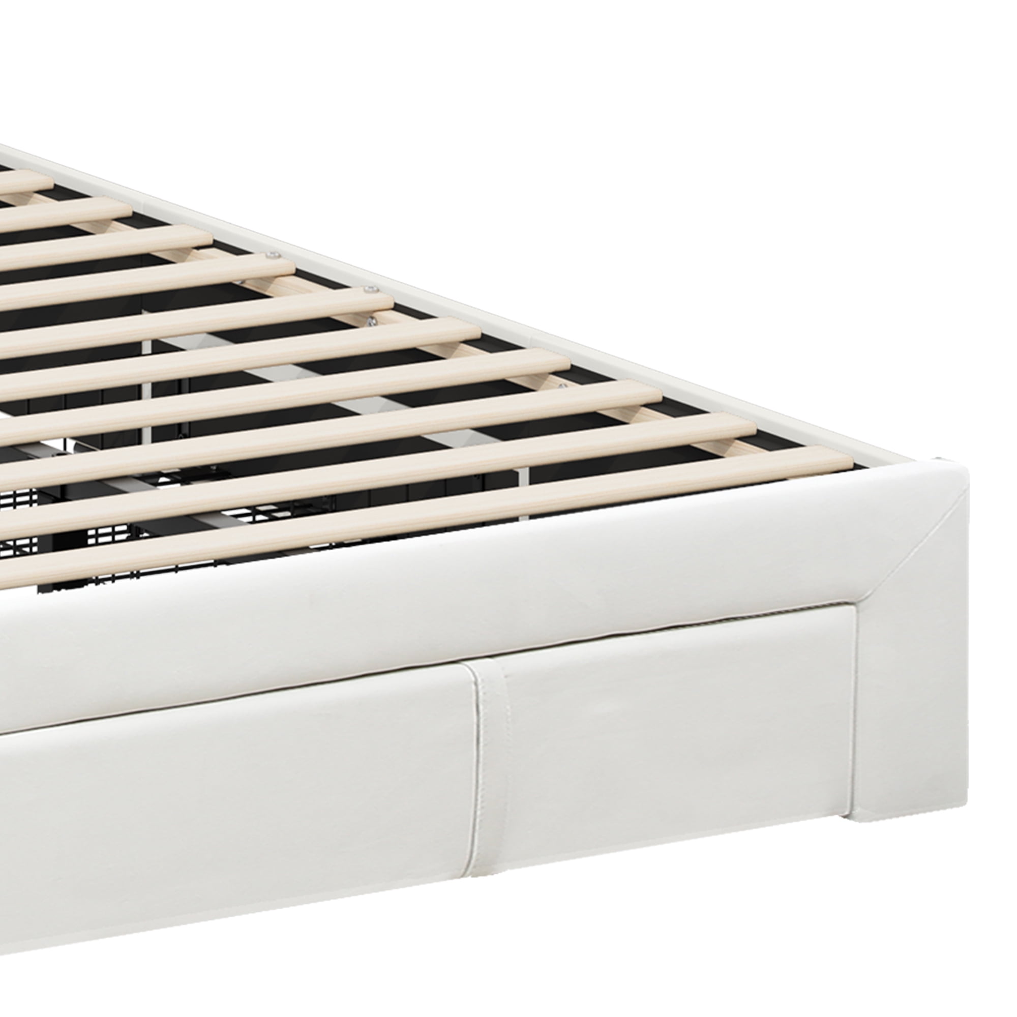 ModFusion King Size Upholstered Bed Frame with Velvet Headboard & Footboard, Built-in Storage, RGB Light Strip, Power Outlets, Beige