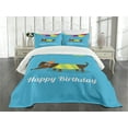 thumbnail image 3 of Ambesonne Dachshund Quilted Bedspread Set 3 Pcs, Dog and Balloons, King Size, Multicolor, 3 of 5