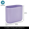 thumbnail image 2 of iDesign Small Slim Plastic Bathroom Trash Can, Garbage Can for Bedroom, Office, Desk, Dorm, Purple, 2 of 6