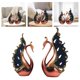 thumbnail image 3 of Conjunto de 2 figuras de cisne en forma de pareja, adornos de resina, regalos para enamorados, bodas. Rosa negro, 3 of 9