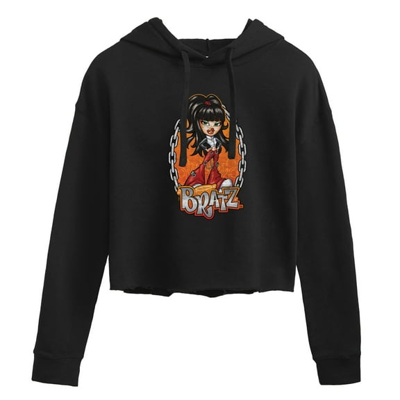 Bratz - Chains and Flames with Jade - Juniors Cropped Pullover Hoodie